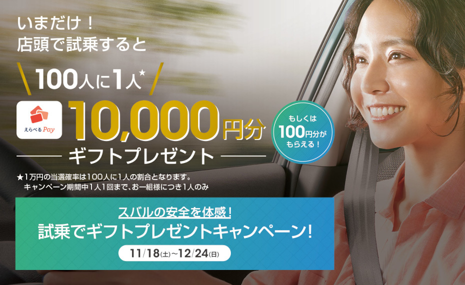 試乗でギフトプレゼントキャンペーン