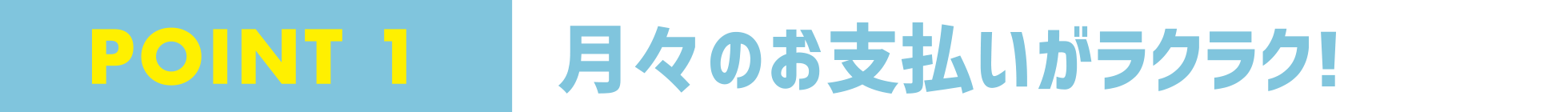 POINT 1 月々のお支払いがラクラク!